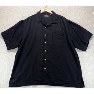 Eagle Dry Goods Mens Button Up Shirt Black Embroidered Stingray Logo Pocket XL